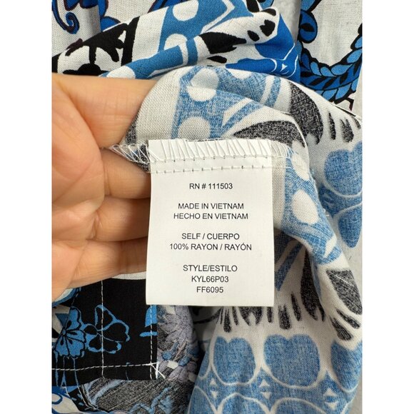 Fig +‎ Flower floral paisley tie waist roll tab sleeve boho beachy dress - Picture 5 of 7